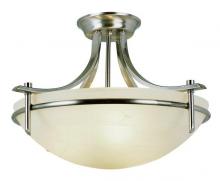Trans Globe 8172 BN - 3LT SEMI-FLUSHMOUNT-MARBLEIZED